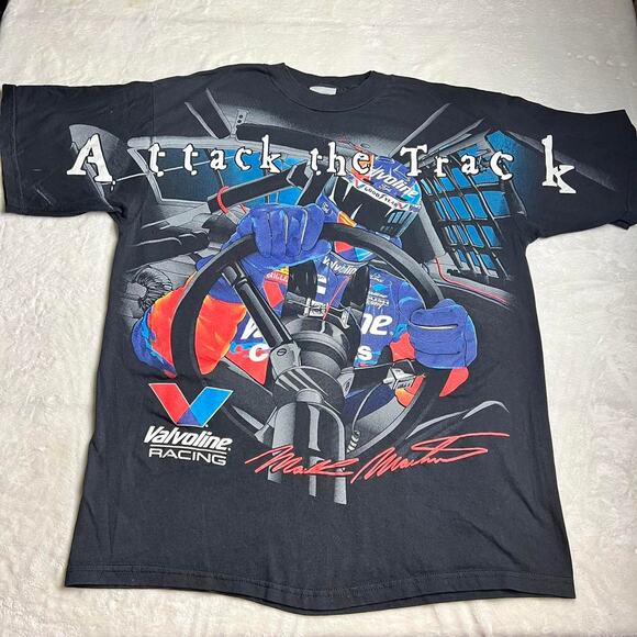 TULTEX Vintage 1998 Mark Martin Attack the Track Nascar T-Shirt size large - Picture 1 of 8